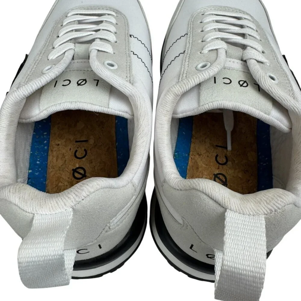 Loci NEW Fusion White Black Sneakers EU 36 / US Women's 6 Designer Vegan Lace Up